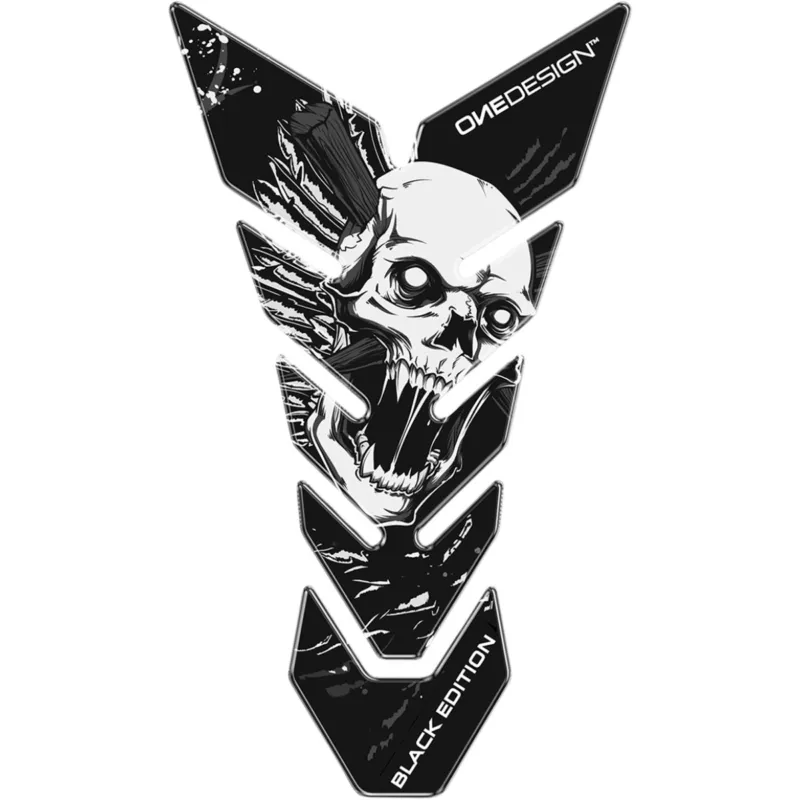 Samolepka - tank pad na nádrž motocyklu ONEDESIGN TANKPAD BLACK EDITION SKULL Odeslání Ihned