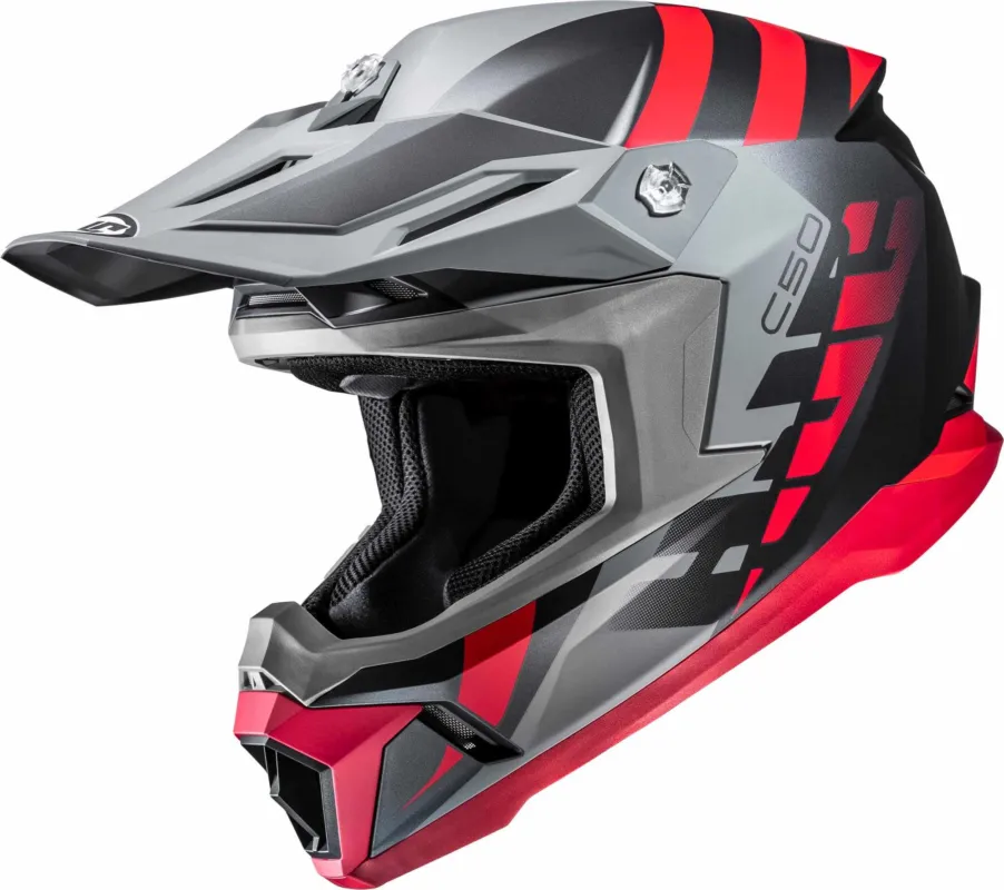 HJC C50 Mirage Motokrosová přilba černá/šedá/červená - XXL (63/64) Výhodná Nabídka