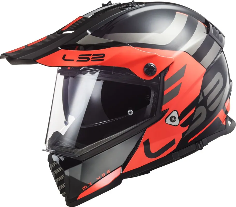 LS2 MX436 Pioneer Evo Adventurer Motokrosová přilba černá matná/oranžová - M (57/58) Vysoce Kvalitní