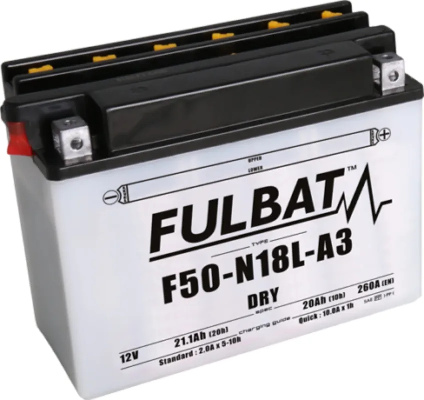 Finální Výprodej Konvenční motocyklová baterie FULBAT F50-N18L-A3 (Y50-N18L-A3) Včetně balení kyseliny
