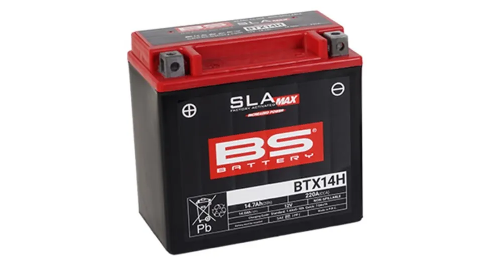 Továrně aktivovaná motocyklová baterie BS-BATTERY BTX14H (FA) (YTX14H (FA)) SLA MAX Nejprodávanější