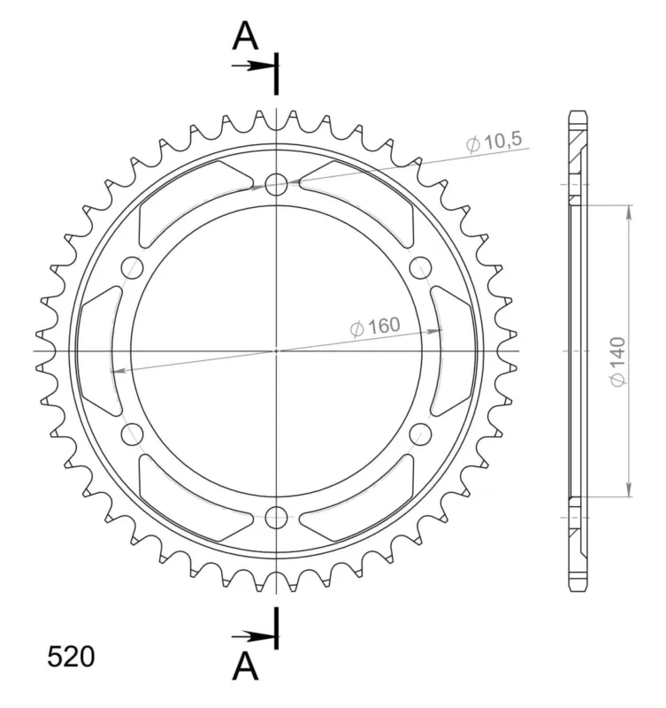 Novinka Řetězová rozeta SUPERSPROX RFE-502 44-BLK černý 44 zubů, 530