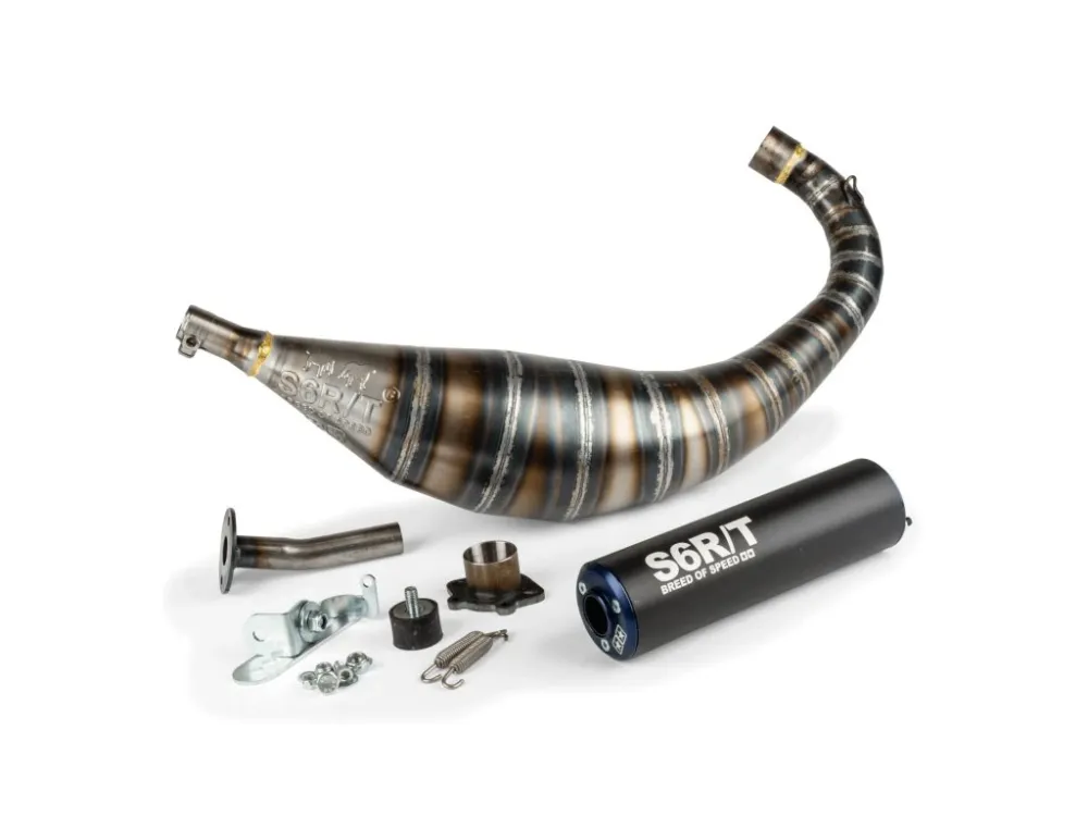 Top Prodej Výfuk Stage6 R/T 80 - 90ccm CNC modro - černý Derbi