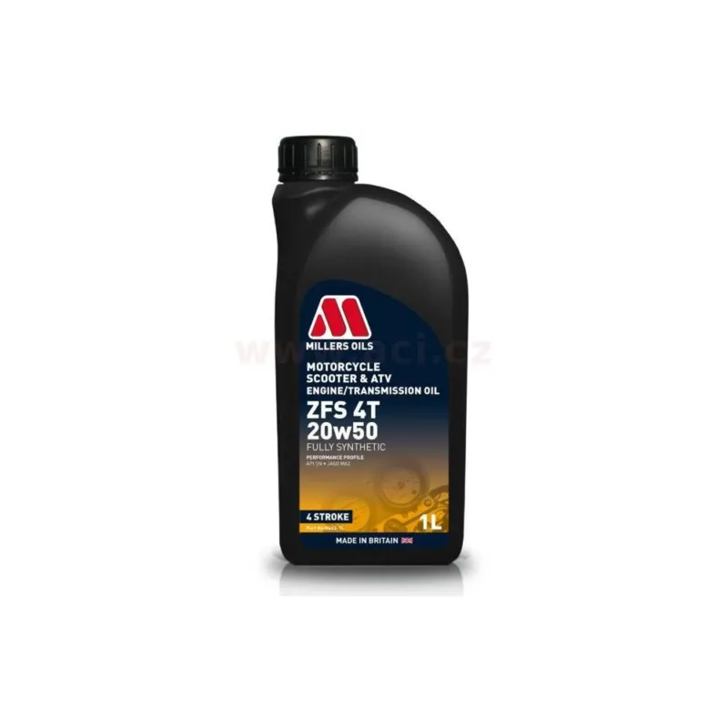 MILLERS OILS plně syntetický olej pro 4-takt. motory motocyklů Motorsport ZFS 4T 20w50 1l Akce