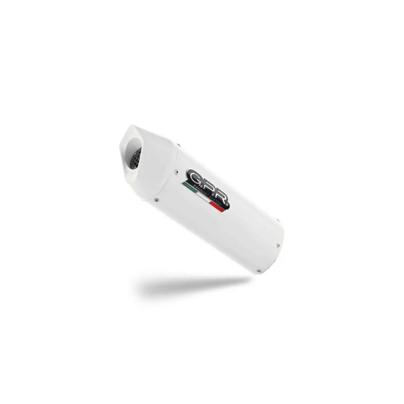 Slip-on exhaust GPR ALBUS EVO4 E5.A.76.CAT.ALBE4 White glossy including removable db killer, link pipe and catalyst Akce
